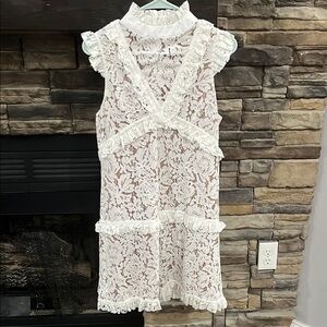 Space 46 Boutique White Lace Mini Dress